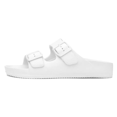 shoezone - Shelly Womens White Double Buckle Sandal