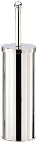 Toilet Brush Holder - Stylish, Practical and Discreet. Includes leak-proof internal plastic liner for cleaning liquids, integrated lid for hygienic storage. (Stainless Steel)