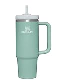 STANLEY Adventure Eucalyptus 30oz - Reusable Vacuum Quencher Tumbler with Straw, Leak Resistant Lid, Insulated Cup, Maintains Cold, Heat, and Ice for Hours