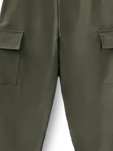 Image of Trampoline Kids Joggers Trackpants Pack of 2 - Green & Turquoise Blue | Knit Cotton Blend Cargo-Style Pants | Comfy Elastic Waist Track Bottoms with Side Pockets | Soft Everyday Playwear for Kids