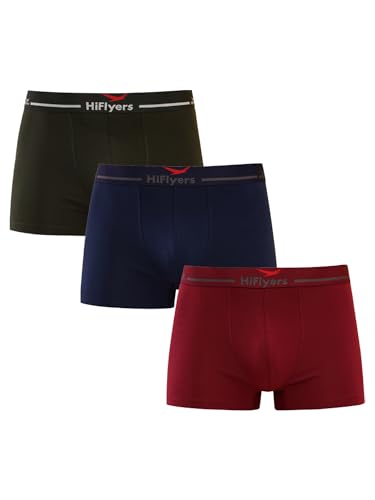 Image of HiFlyers Men's Cotton Spandex Odour-Free, Long Lasting Comfort, All Day Fresh and Confidence Dark Knight Collection Solid Trunks