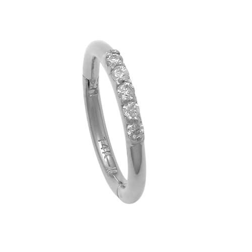 ANYGOLDS 14k Real Solid Gold Diamond Hoop Earring – 18