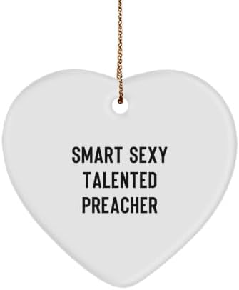 Funny Preacher Gifts from Men for Preacher Heart Ornament with Smart Sexy Talented Quote, Christmas Unique Gifts for Women Friends Family image 2