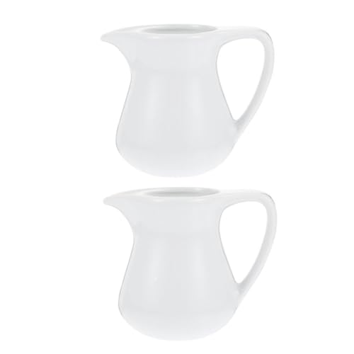 STOBAZA Latte Cup Set Milk Pitcher 2pcs Ceramic Latte Art Cups Decorative for Home Bar and Parties Random Style