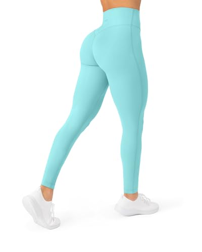PAVOI ACTIVE Buttery Soft Workout Leggings for Women - High Waisted No Front Seam Gym Leggings Yoga Pants - FlexFlow, Tall Length - Small, Caribbean Sea