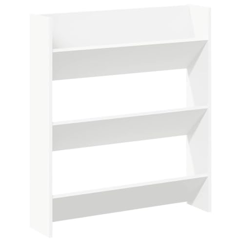 vidaXL Zapatero de Pared Colgante Organizador de Zapatos Armario Pasillo Almacenaje Estantería Muebles Blanco Madera Contrachapada 80x18x90 cm