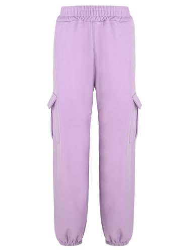 iiniim Kids Boys Girls Fleece Cargo Pants Casual Joggers Pants Elastic Waist Soft Sweatpants Hiking Trousers with Pocket3