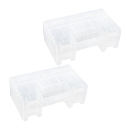 2 Pezzi Organizer Batterie Portatile con Antipolvere Contenitore Resistente Agli Urti per Aa e Aaa e Impilabile e Viaggio