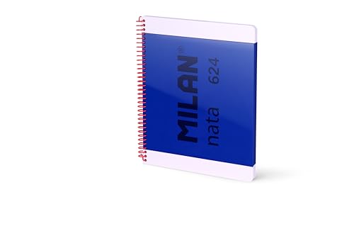 MILAN® Cuaderno A4 con espiral y tapa dura, papel pautado a líneas, 80 hojas MILAN nata®, azul