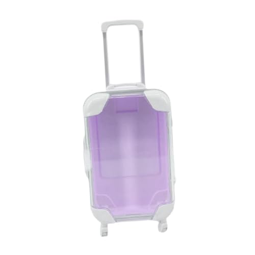 Qianly Doll Accessories Suitcase Doll Travel Luggage Openable Doll Travel Mini Trolley Case Fashion Doll Luggage for 18 inch Doll, Light Purple