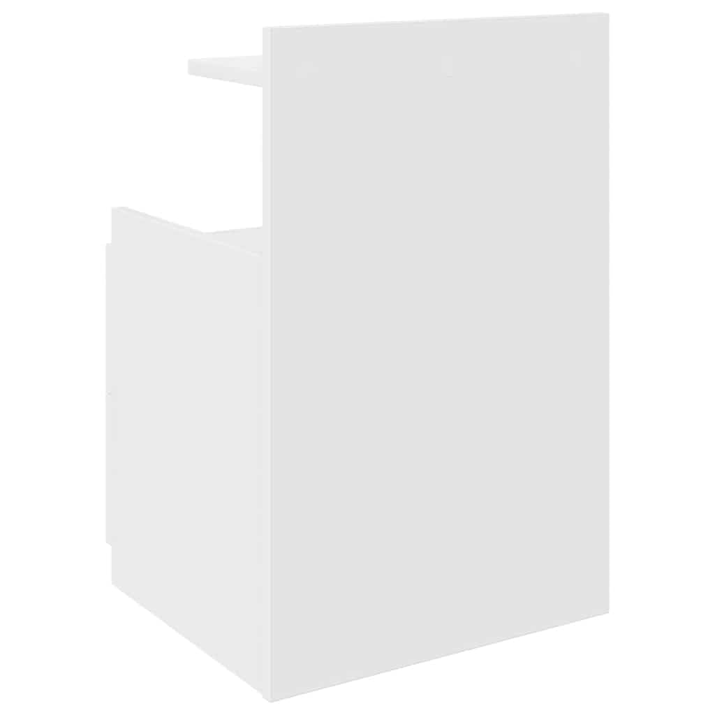 Comodino con 2 cassetti bianco in truciolato 40x36,5x62 cm, mobiletto salvaspazio con ripiano, consolle contenitore per camera da letto, soggiorno, ufficio, corridoio