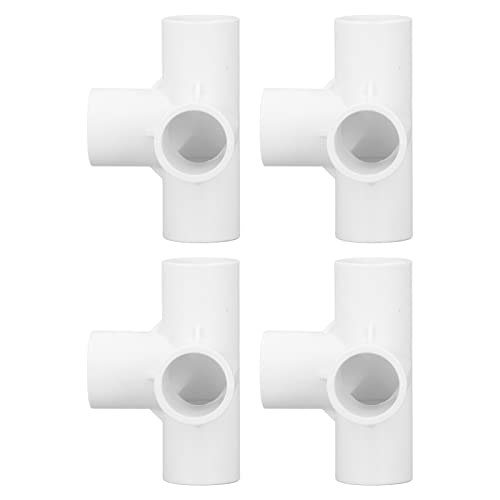 10Pcs 4 Way PVC Fitting Elbow Pipe Connector, 25mm Outlet Set Kit for Furniture Connection (White)
