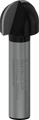 Bosch Accessories Professional Zubehör 2 608 628 369 Hohlkehlfräser 8 mm, R1 8 mm, D 16 mm, L 13 mm, G 45 mm
