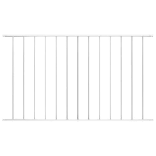 Sichtschutzzaun Zaun Sichtschutz,Zaunelement Pulverbeschichteter Stahl 1,63x1,25 m Weiß für Garten,Terrasse,Balkon