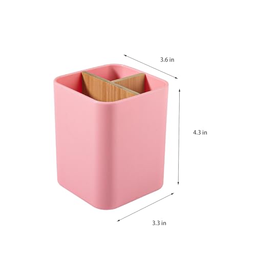 Bamboo-Toothbrush-Holder-for-Bathrooms-Toothpaste-Organizer-Pink-Detachable-Inserts-3-Slots-Bathroom-Counter-Organizer-for-Kids-Electric-Toothbrushes-Floss-Razors