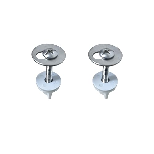 Image of M6 Toilet seat Hinge Screw, 1 /4 inch Toilet Bolt with Washer and nut, Bottom Fixing for 2 piece Toilet Bowl