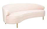 SAFAVIEH Couture Primrose Glam Light Pink Velvet Curved Sofa