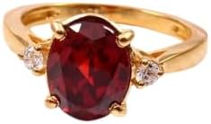 Natural Red Garnet Gemstone Rings for Women 925 Sterling Gold Plated Vintage Garnet Cluster Ring Bridal Promise Anniversary Birthday Gift for Her