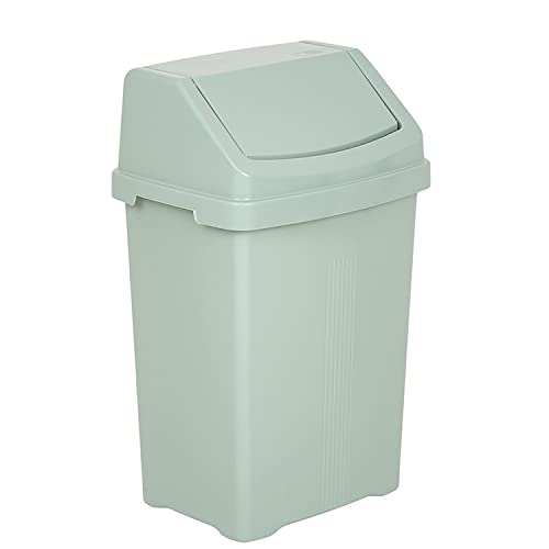 JMS we create smile Plastic 8L Swing Bin Waste Recycling Dustbins Kitchen Bathroom Rubbish Trash Refused Bins (Silver Sage)