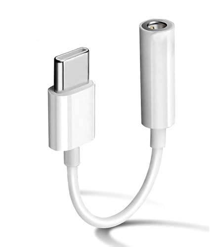 Apple MFi Certificado USB C a 3,5 mm Adaptador de auriculares Jack para iPhone 16/15/15 Pro/Pro Max/Plus, tipo C Aux Dongle Cable para Samsung Galaxy S23/S23/S22/S21Ultra, MacBook, Note (blanco)