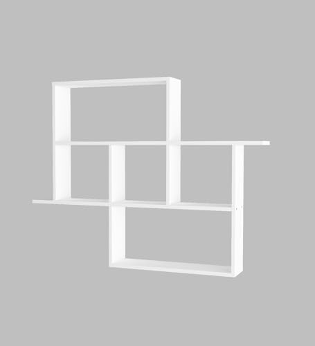 Image of Cedric Multipurpose Modular Wall Racks /Shelves /Organiser /Decor Particle Board Wall Shelf (Number of Shelves - 6, White)