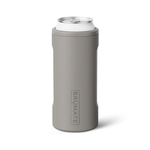 Image of BruMate Hopsulator Slim Can Cooler Insulated for 12oz Slim Cans | Skinny Can Insulated Stainless Steel Drink Holder for Hard Seltzer, Beer, Soda, and Energy Drinks (Mocha)