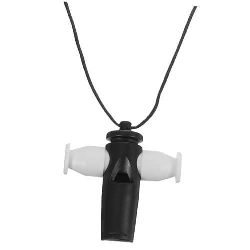 HANABASS Samba Whistle Tone Musical Instrument for Orff Teaching Method Portable Abs Whistle for Adults and Stylish Black Design Convenient Lanyard Included