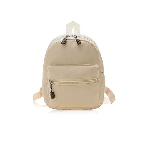 WisePoint Mini Mochila, Mochila Pequeña Mujer de Nylon Bolso Mochilas para Mujeres y Niñas, Mochilas Bolso con Cremallera para Viajes, Compras, Citas (Caqui)
