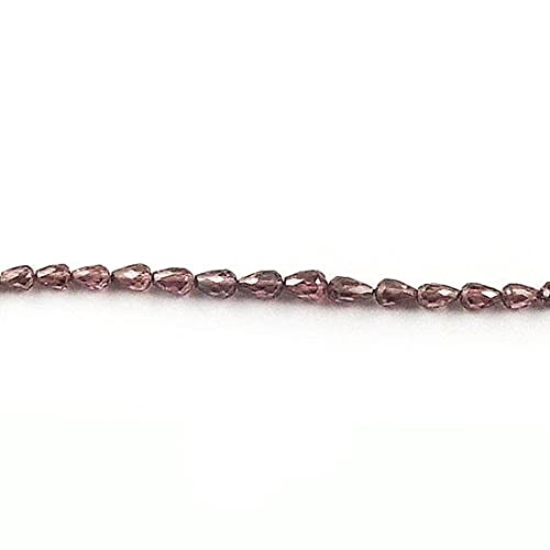 Zircon rose facetté LKBEADS : perles gouttes drillées au centre pour création de bijoux uniques
