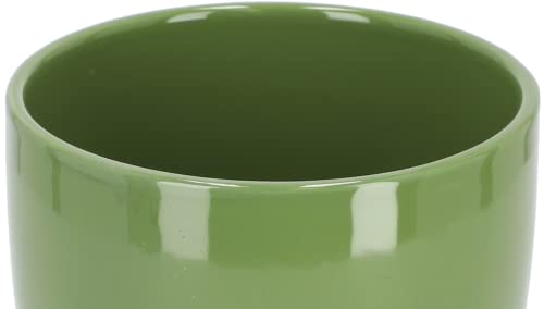 Kotarbau® Set of 2 Ceramic Flower Pot Planters for Flowers 17 cm Diameter with Drip Tray, Green, ⌀ 17 mm - Image 4