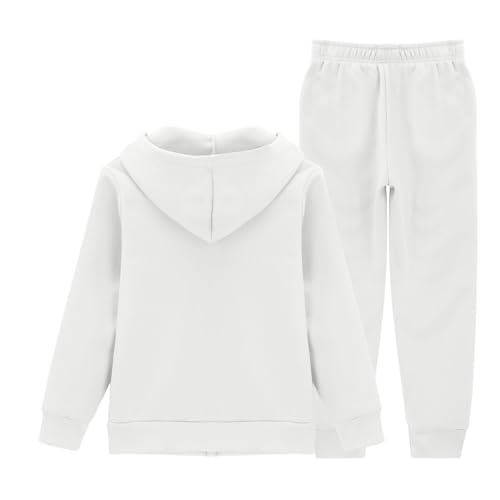 Solid Sweatsuit for Girls Boys Athletic Casual Zip Up Hoodie Elastic Waisted Jogger Sweatpants Outfits for Toddler3