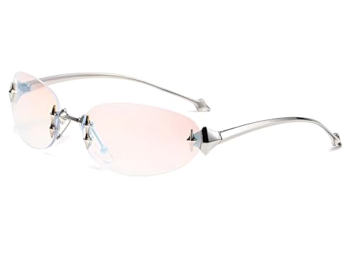 Fashionable Men's and Women's Sunglasses Y2K Sunglasses Metal Sunglasses Cool Transparent Frameless Glasses