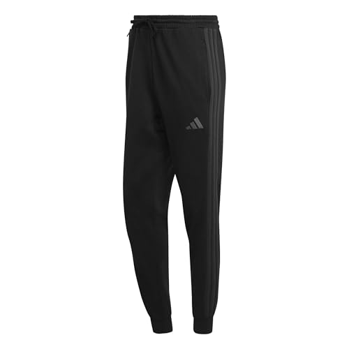 adidas Homme Essential Three Stripes Fleece Pants, Black/Carbon, L