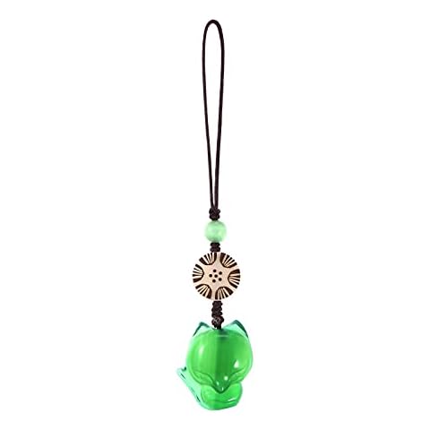 Hemobllo Cell Phone Strap Cartoon Fox Phone Charm Key Chain Car Key Purse Pendant Hanging Pendants Decor Green Cover