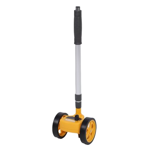Eujgoov Rolling Measuring Wheel, 0-9999.9m Distance Measurement Tool with Telescopic Aluminum Rod and Dual 4in Wheels, for Construction Landscaping Indoor Outdoor Projects