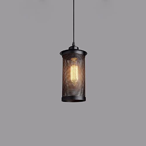 Lámpara de techo colgante retro negra de metal industrial E27 para tiendas
