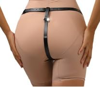 Women's PU Leather Waist Belt Adjustable Harness Female Exotic Waist Chain Belt Punk Hollow Anti Off Device Auxiliary Thigh Strap for Club Party Bedroom4