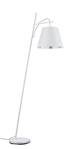 Preisvergleich Produktbild Trio Leuchten Andreus 407500189 Stehleuchte, Stoffschirm, Weiß / Silber