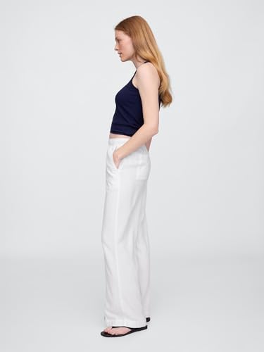 Image of Gap Womens Wide Leg Linen Pull on Pant