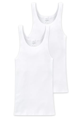 Chaleco de los Hombres Schiesser Doppelripp Transpirable y Absorbente en Color Blanco