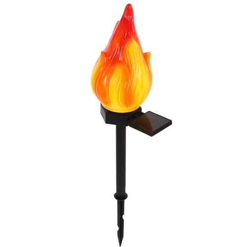 Roleader Lámpara de Llama Solar para Jardín Estacas Solares, Luz Decorativa de Resina Sintética para Exteriores y Decoración Paisajística