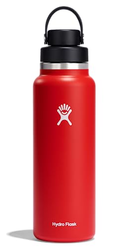 Image of Hydro Flask Water Bottle - Insulated Stainless Steel - Wide Mouth Chug Lid, Non Spill, Leakproof in 40 Oz Goji