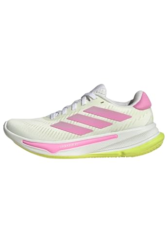 adidas Supernova Step Running Sneaker, White/Bliss Pink/Pulse Lime, 4 US Unisex Big Kid