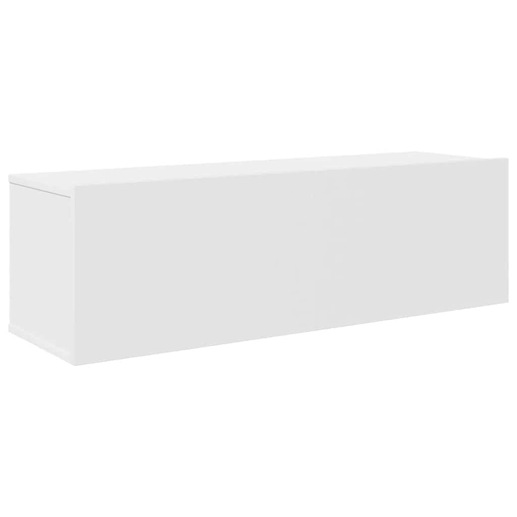 7-TLG. TV-Schrank-Set, Weiß Holzwerkstoff, Wandmontage, Modernes Media-Center für Wohnzimmer, Schlafzimmer, Robustes Entertainment-Center mit Stauraum