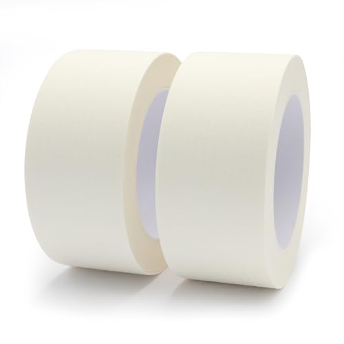 Image of Masking Tape 2 inch Wide, 2 Pack General Purpose Beige White Painters Tape for Crafts Painting Labeling Edge Finishing, 2 inch X 55 Yards X 2 Rolls