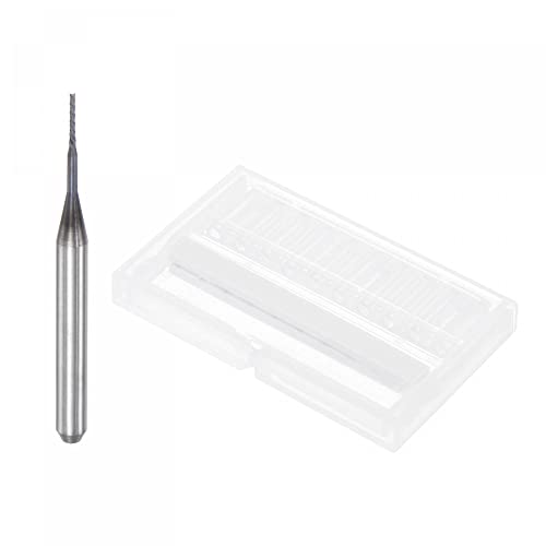 Image of uxcell End Mill CNC Router Bits, 0.6mm x 5.5mm 1 /8 inch Shank Diamond Film Coated Carbide Engraving Bit Milling Cutter Left Hand for PCB Plastic Fiber Wood 5pcs
