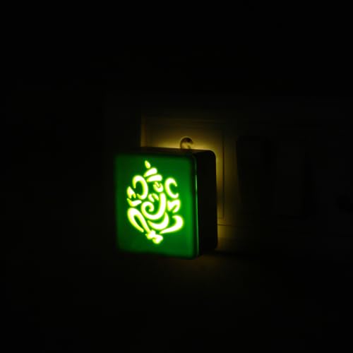 Image of Lexton Ganesh Ji Fancy LED Night Lamp with 2 Pin Socket for Spiritual Ambiance, 0.5 Watt, 230v (Warm White, Pack of 1)