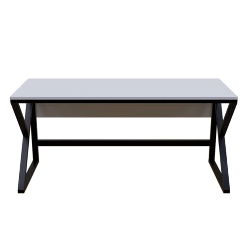 Image of Riyan Luxiwood Alden White Computer Table in Engineering Wood for Home & Office, Simple Style Desk, Scratch Resistance Surface, Easy to Assemble, Study Table for Kids (Size-15 X 6 X 75 Cm)
