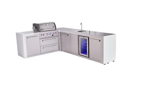 Mont Alpi MAi400-D90BEVDR 4-Burner Premium Deluxe L-shaped Modular Stainless Steel