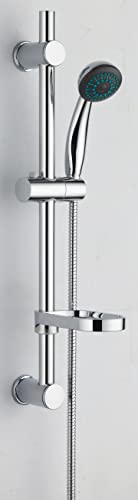 VeeBath Beta Ronde Douche Kit Inclusief Bar Riser Rail/Douche Slang en Zeepbakje